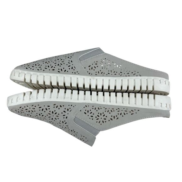 JSPORT Women’s Slip-On Mules Size 10M Gray Perforated Comfort Casual Shoes - Picture 7 of 10